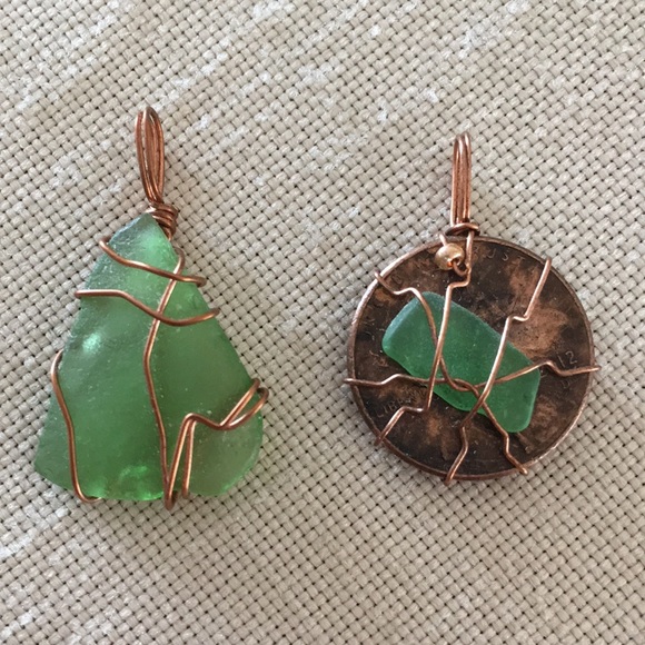 Pendant Bundle of 2 Sea Glass - Picture 2 of 3